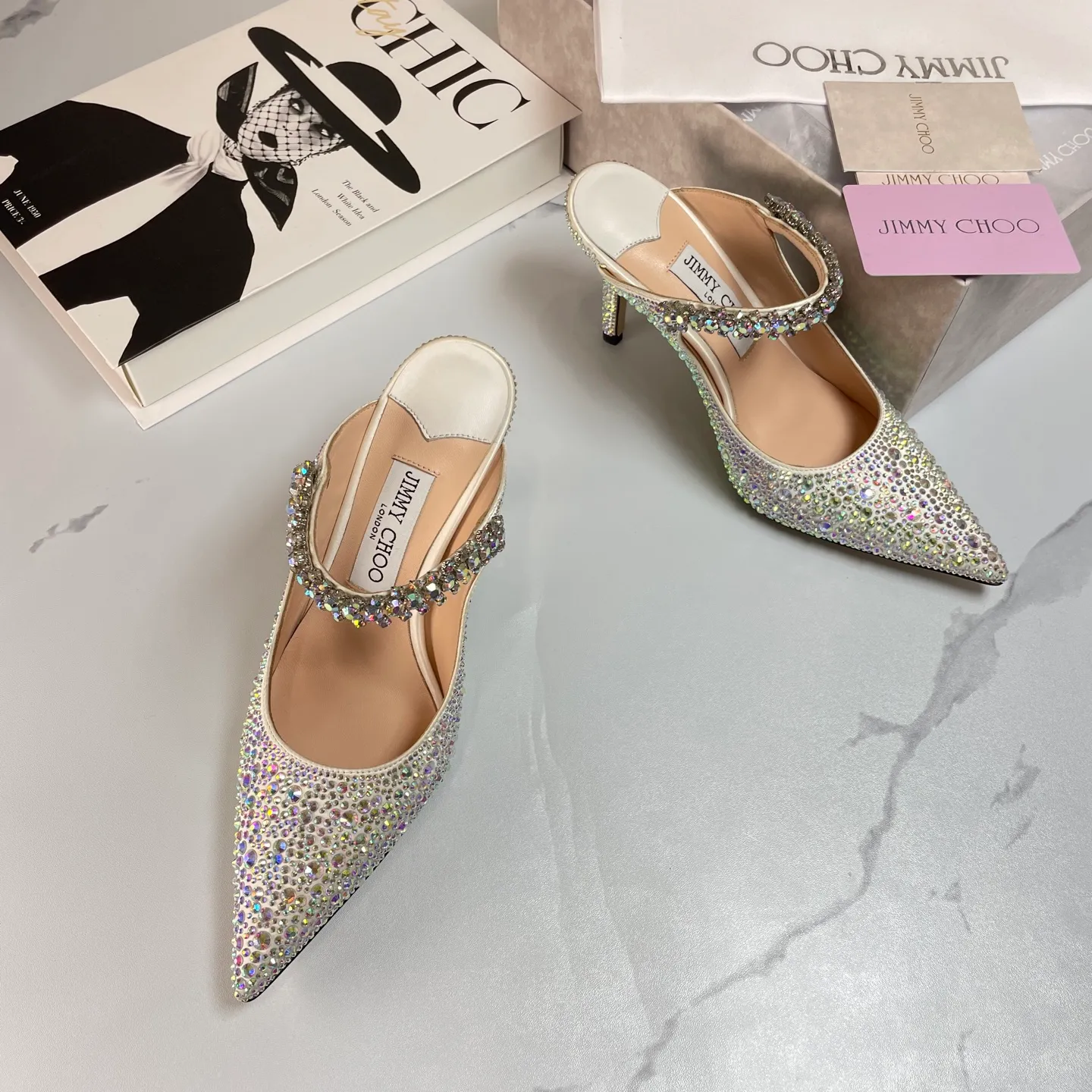👟👟Ex-factory price 680👟👟 Jimmy Choo BING 65 diamond high heels 35-40 (41 42 43 customized)